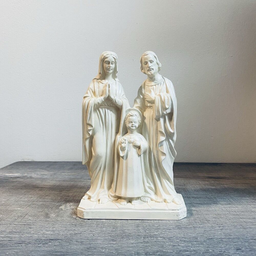 Vintage Holy Family Plastic Statue of Joseph, Mary and the Christ Child Jesus